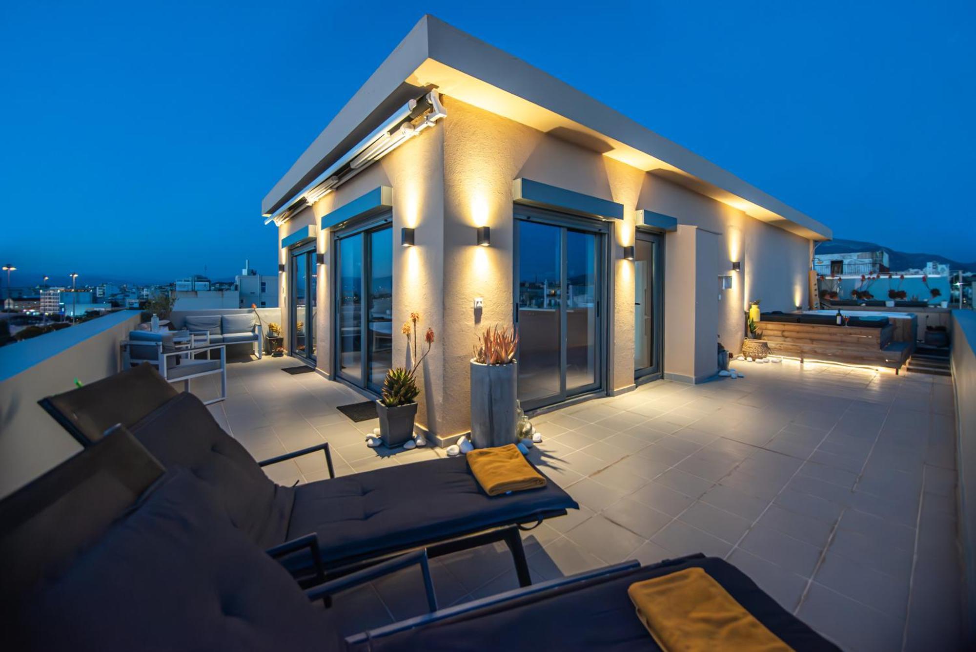 Appartamento Majestic Penthouse In The Heart Of Patra Esterno foto